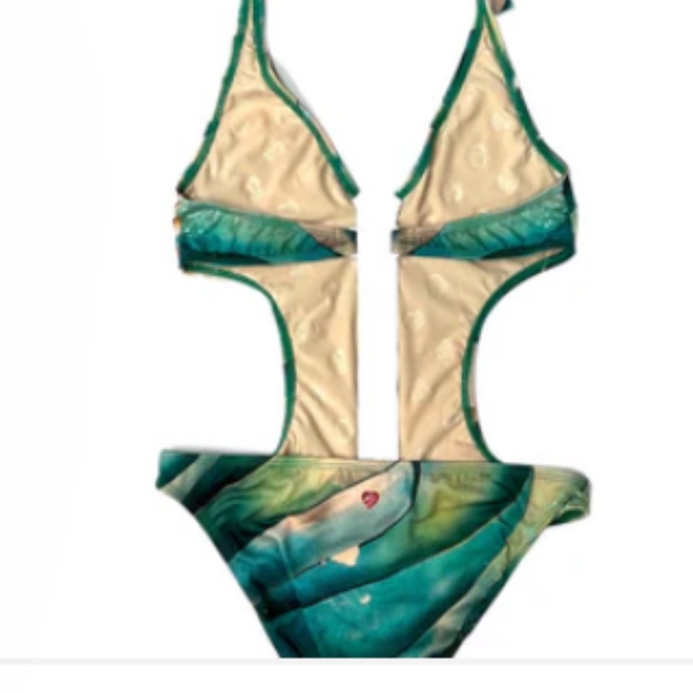 🏄🏻‍♀️ LOCO Boutique Hawaii one piece surf print halter swim suit - Picture 2 of 4